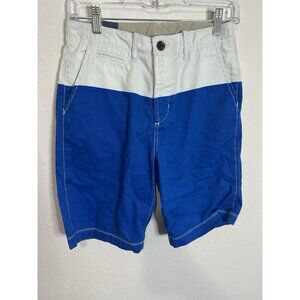 GapKids Boys Colorblock Chino Shorts Blue White Size 14 Regular Adjustable Waist